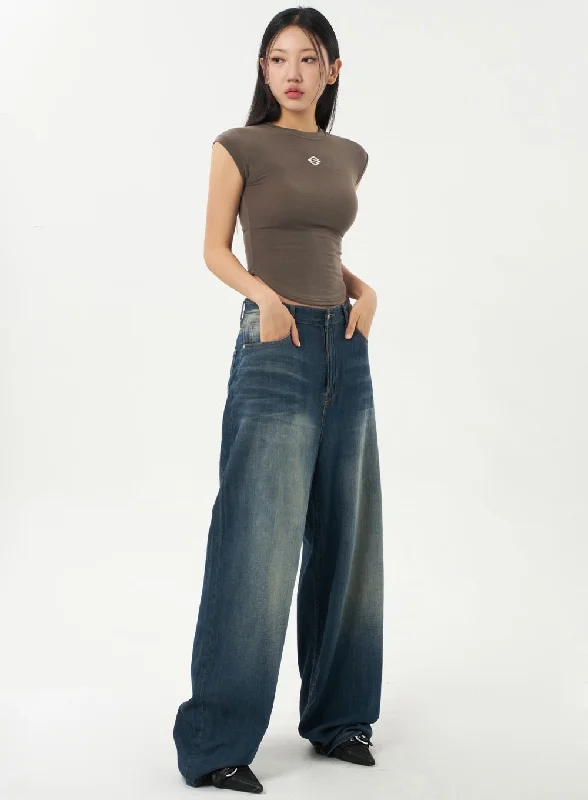 High-end Jeans for Exclusivity -Baggy Low Rise Jeans CA326