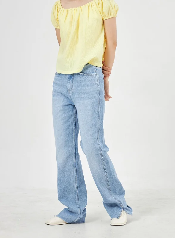 Straight Jeans for Classic Style -Light Wash Jeans OA310