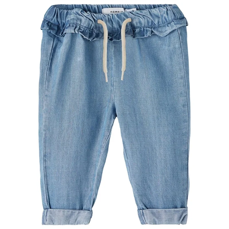 Tapered Jeans for Modern -Name it Light Blue Denim Bella Baggy Jeans