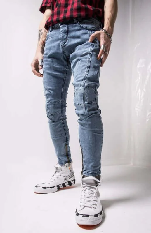 Low Waisted Jeans for Casual -Ankle Zipper Streetstyle Jeans