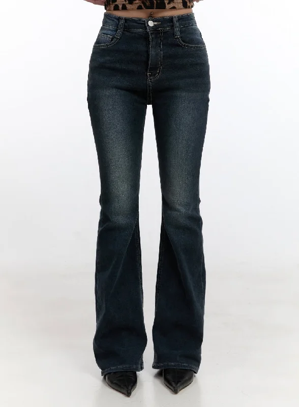 Hiking Jeans for Trail -Roxxi Slim Fit Indigo Dream Flared Jeans CN422