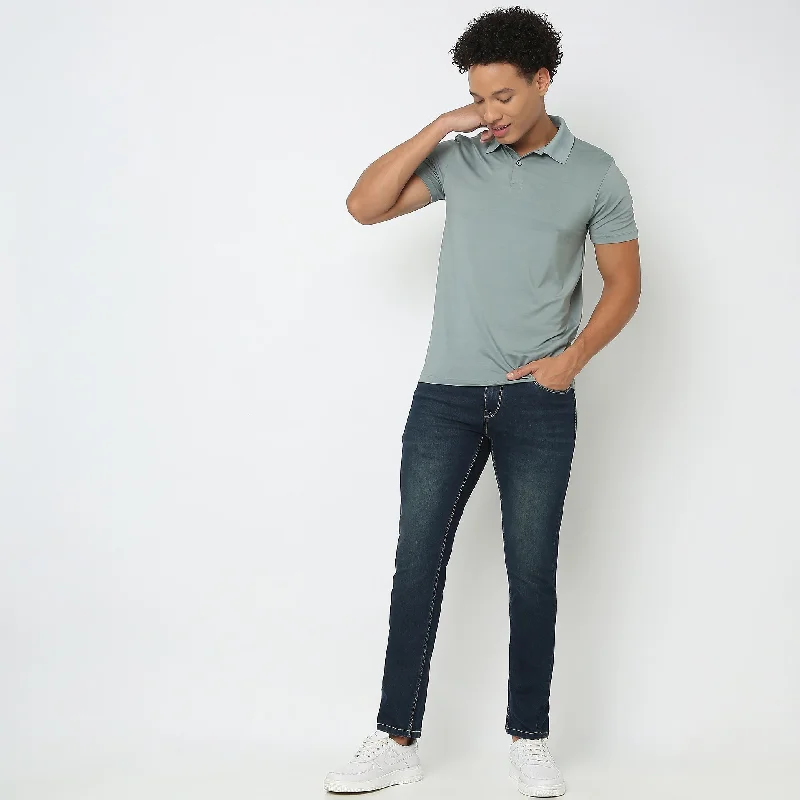 Side Pocket Jeans for Extra -Union of Denim® - Origin Indigo Denim Tint Wisker Vintage Wash - Tappered Fit Jeans with Stretch