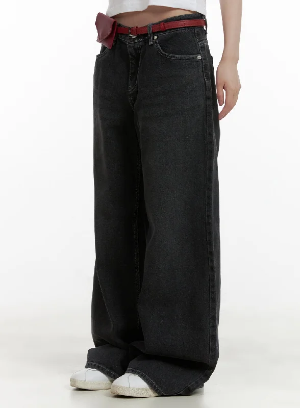 Black Jeans for Formal Look -Low Rise Baggy Jeans CU410