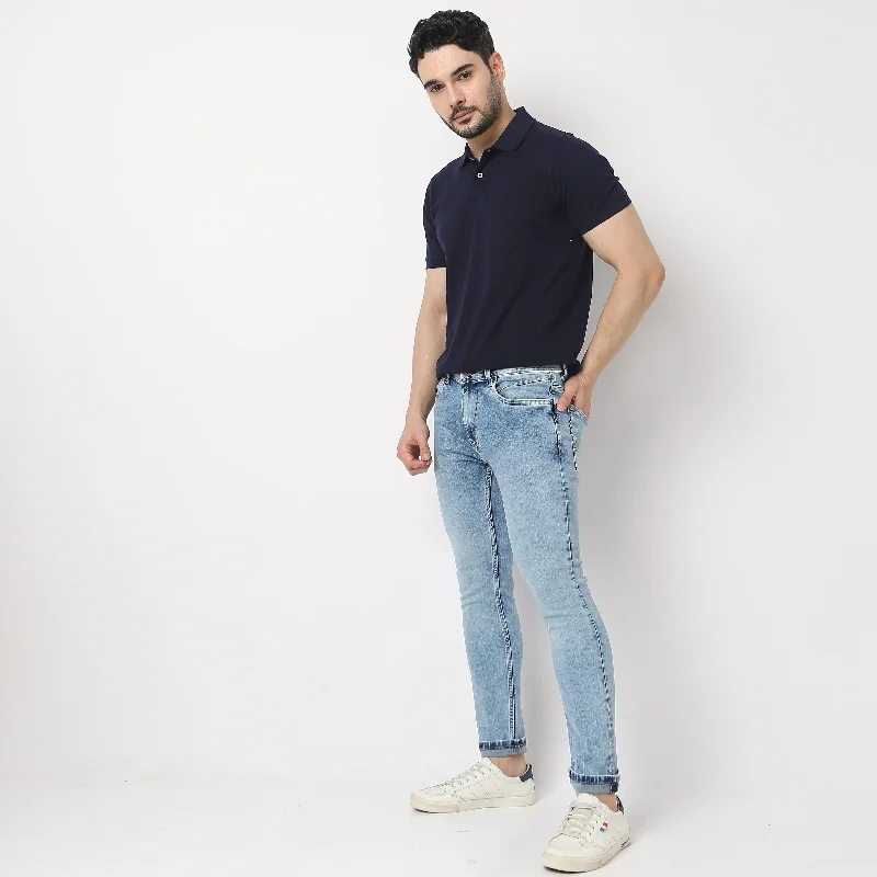 Raw Hem Jeans for Trendy -Union of Denim® - Adv XXII Towel Indigo with E-Fast® Stretch - Slim Fit Jeans