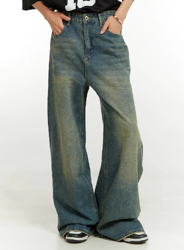 Weekend Jeans for Lazy -Vintage Low Rise Baggy Jeans CU421