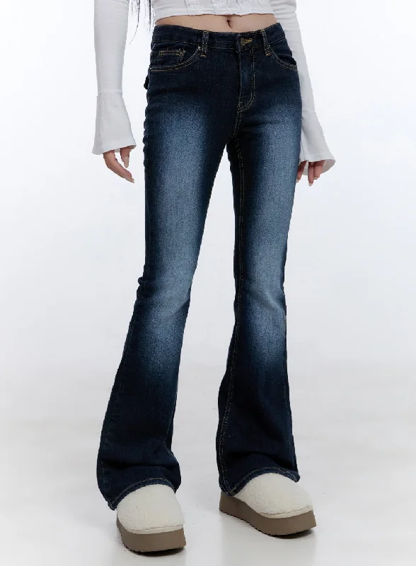 Mini Shorts Jeans for Youthful -Charlotte Washed Flared Jeans CD419