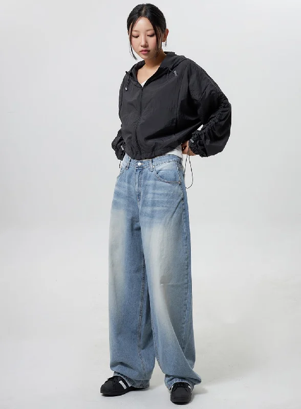 Metal Button Jeans for Classic -Low Rise Baggy Jeans CY324