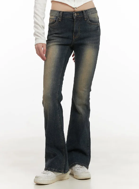 Overalls Jeans for Workwear -Alicia Washed Flared Jeans CD426