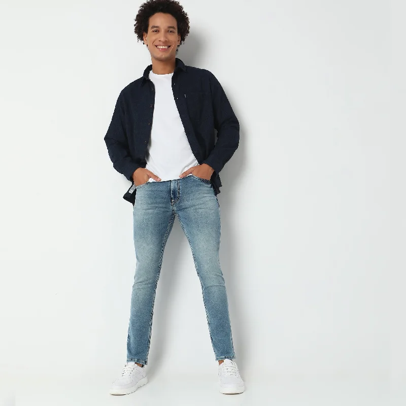 Frayed Hem Jeans for Edgy -Slim Fit Jeans