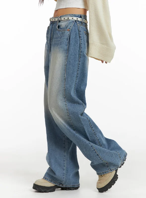 Tapered Jeans for Modern -Side Detail Baggy Jeans CF426