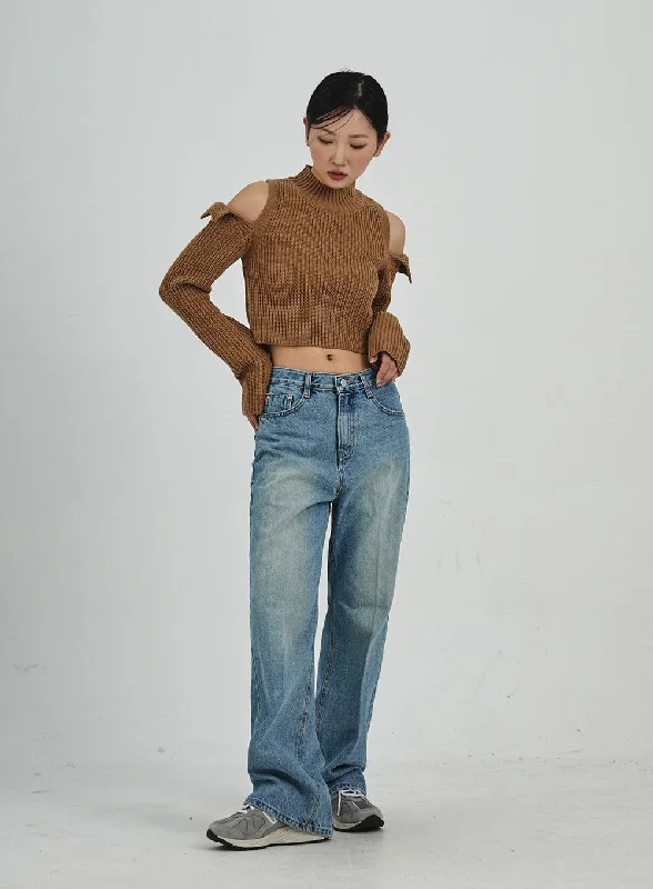 Jean Skirts for Feminine -Wide Bootcut Jeans CD02