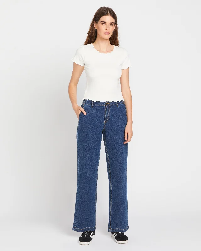 Cropped Jeans for Summer Look -1991 Stoned Low Rise Jeans - Ltwt Vintage