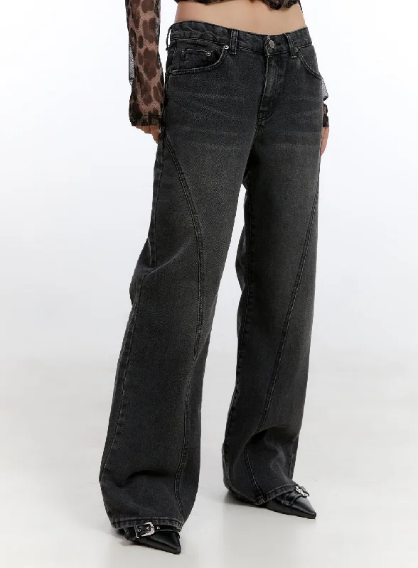 High-end Jeans for Exclusivity -Clea Denim Stitched Flared Jeans CO431