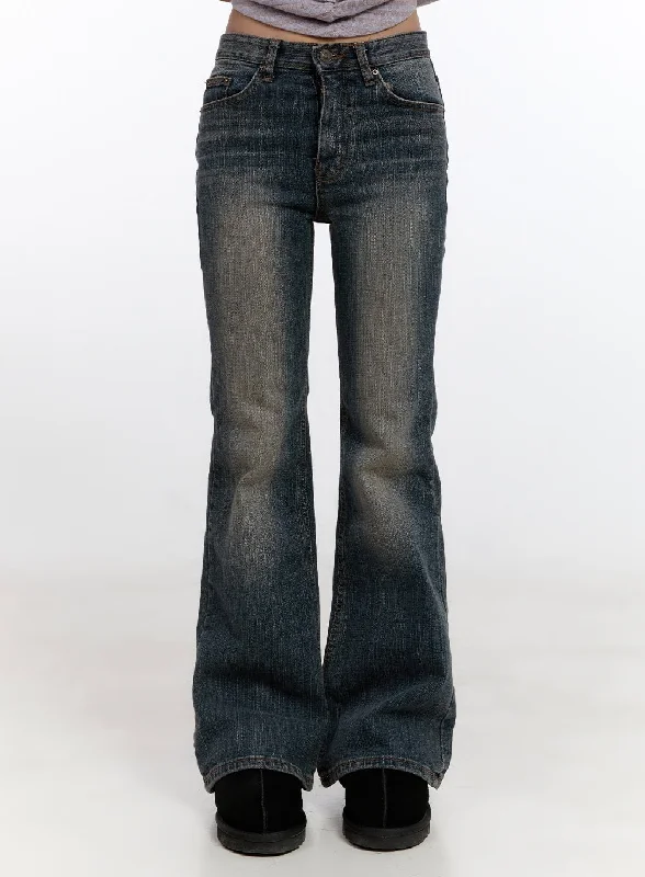 Relaxed Jeans for Comfortable -Nadine Cotton Slim Fit Flared Jeans CN425