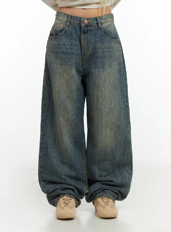 Faded Jeans for Laid-back -Thea Baggy Jeans in Washed Blue CO415