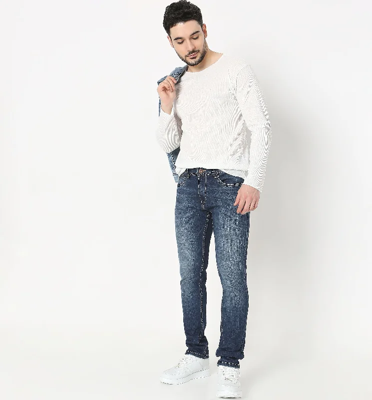 Cuffed Jeans for Stylish Touch -Slim Fit Jeans