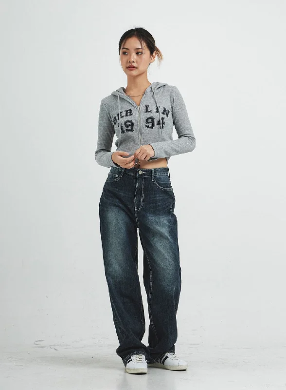 Wrap Skirt Jeans for Versatile -Washing Wide Jeans CS15