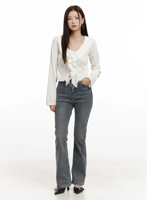 Hunting Jeans for Woods -Madison Washed Flared Jeans ON422