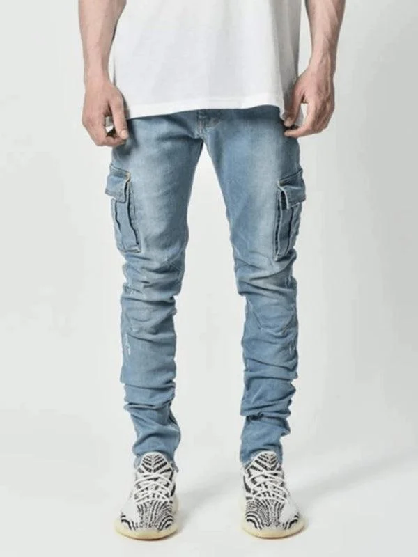 High Waisted Jeans for Shape -Skinny Cargo Jeans For Men