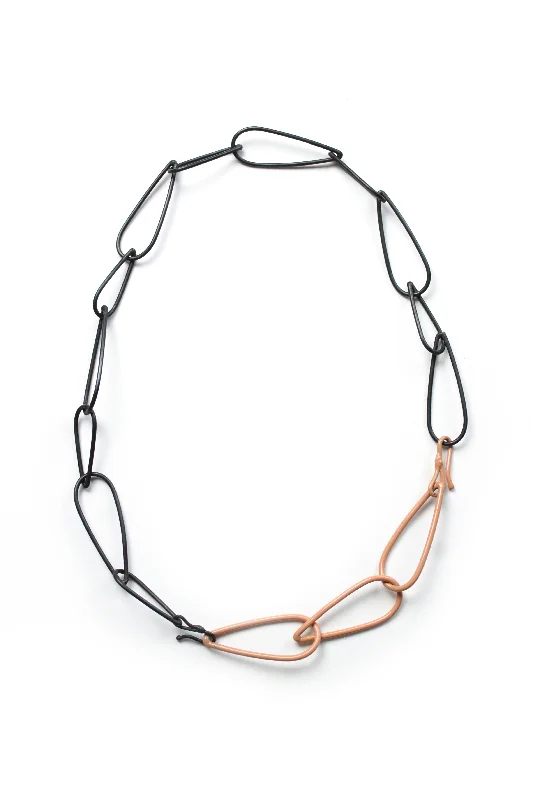 Elegant necklaces and pendants with gold chains for a chic, timeless appearance-Modular Necklace in Steel and Dusty Rose