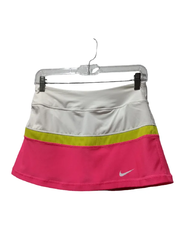 Sports pants featuring neon accents shine loud -Athletic Skort By Nike Apparel In Multi-colored, Size: S