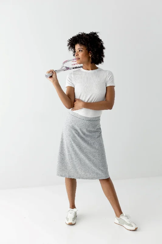 Plus size dresses for spring bloom with grace -'Zoey' Skort in Heather Grey FINAL SALE