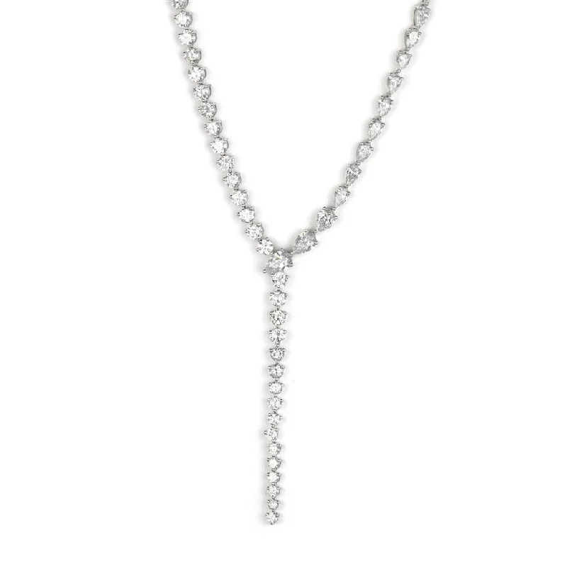 Best necklaces and pendants with butterfly wings for a delicate, graceful style-18k White Gold Diamond Lariat Necklace