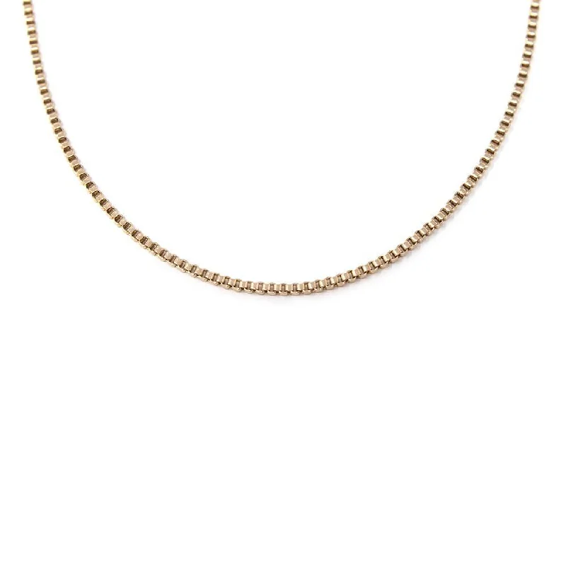 Stainless Steel Rose Gold Plated Box Chain Necklace 30 Inch