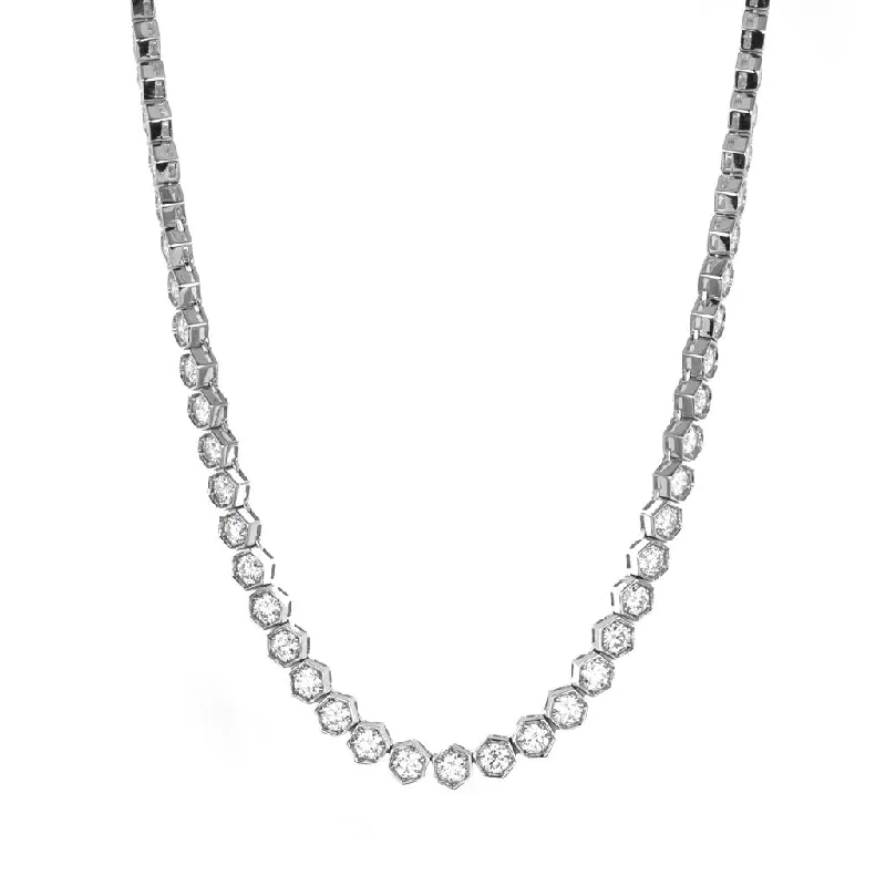 Necklaces and pendants with ocean-inspired designs for a refreshing, beachy feel-22.50 Carat Hexogonal Tennis Necklace