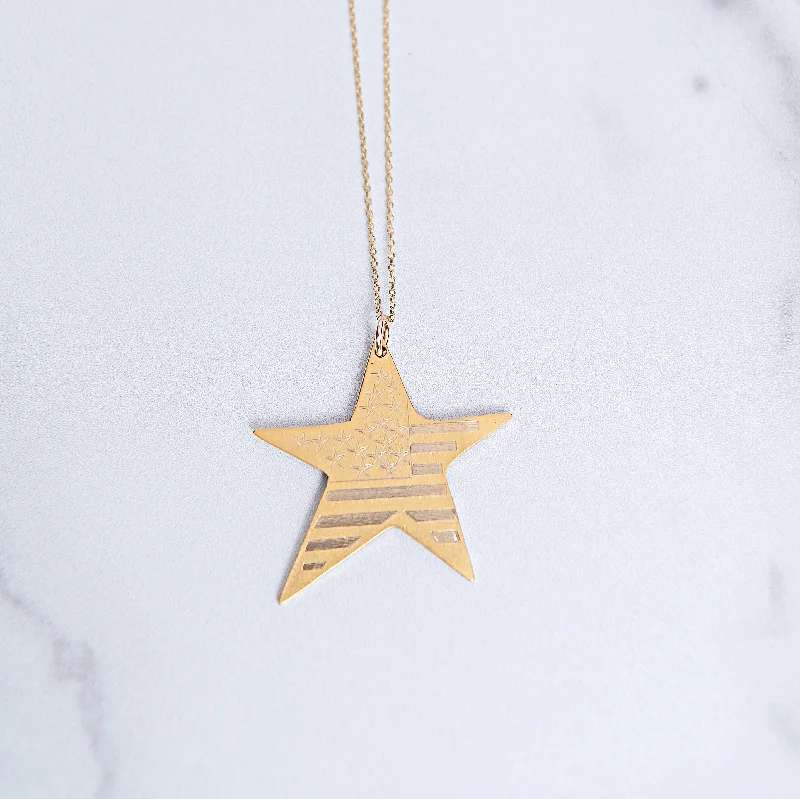 Best necklaces and pendants with zodiac signs for a celestial, astrology-inspired vibe-Stars and Stripes Necklace