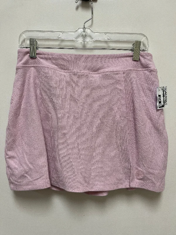 Sports pants with soft insides feel gentle -Athletic Skort By Pink In Pink, Size: L