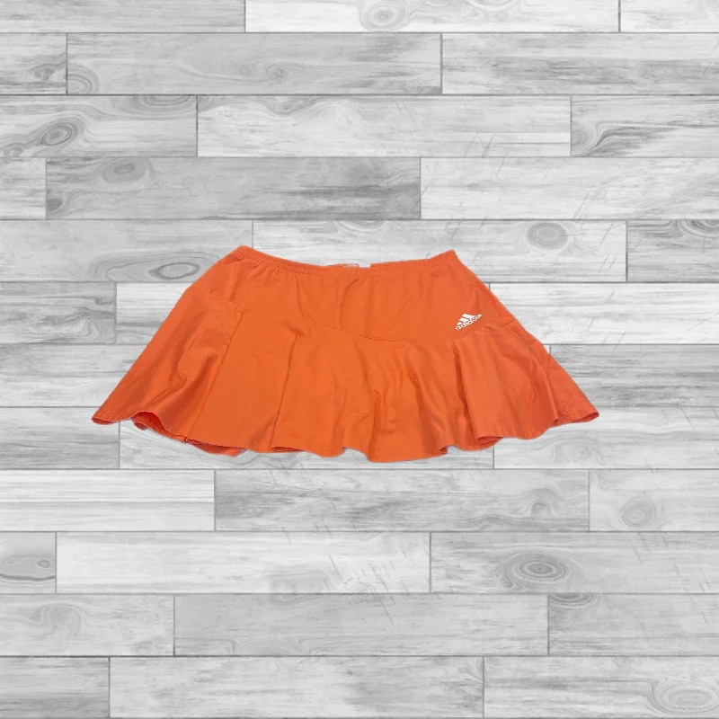 Stylish sports pants for gym workouts look great -Athletic Skort By Adidas In Orange, Size: M