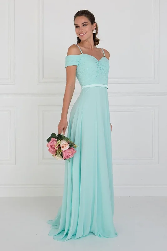 Plus size dresses with lightweight knits feel breezy -Elizabeth K - GL1523 Off Shoulder Twisted Affordable Prom Gown