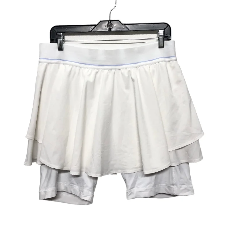 Sports pants with stretchy seams move freely -Athletic Skort By Lululemon In White, Size: 12