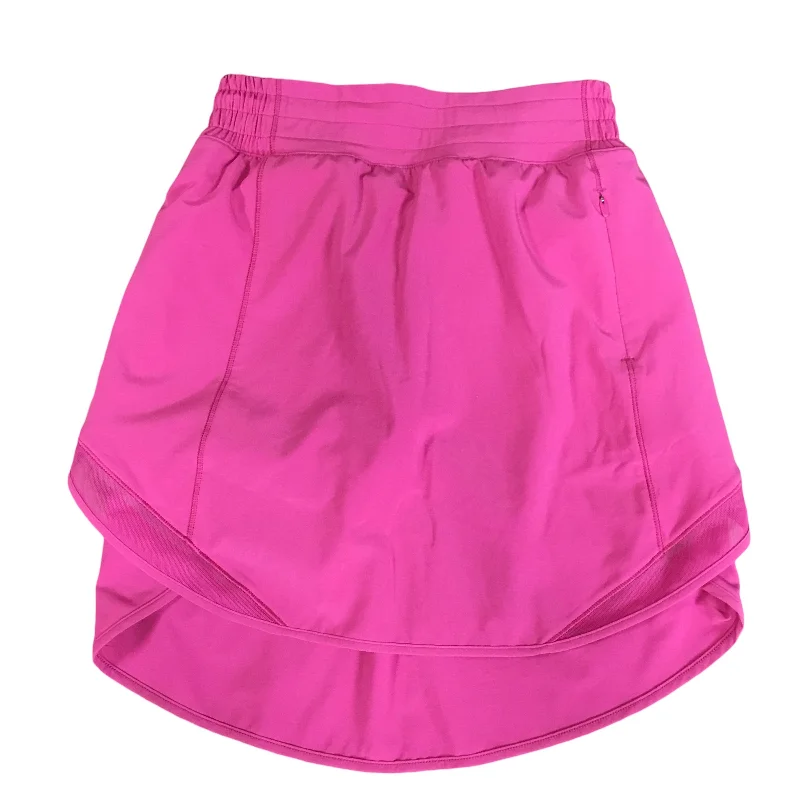 Sports pants featuring reflective strips glow safely -Athletic Skort By Lululemon In Pink, Size: 2