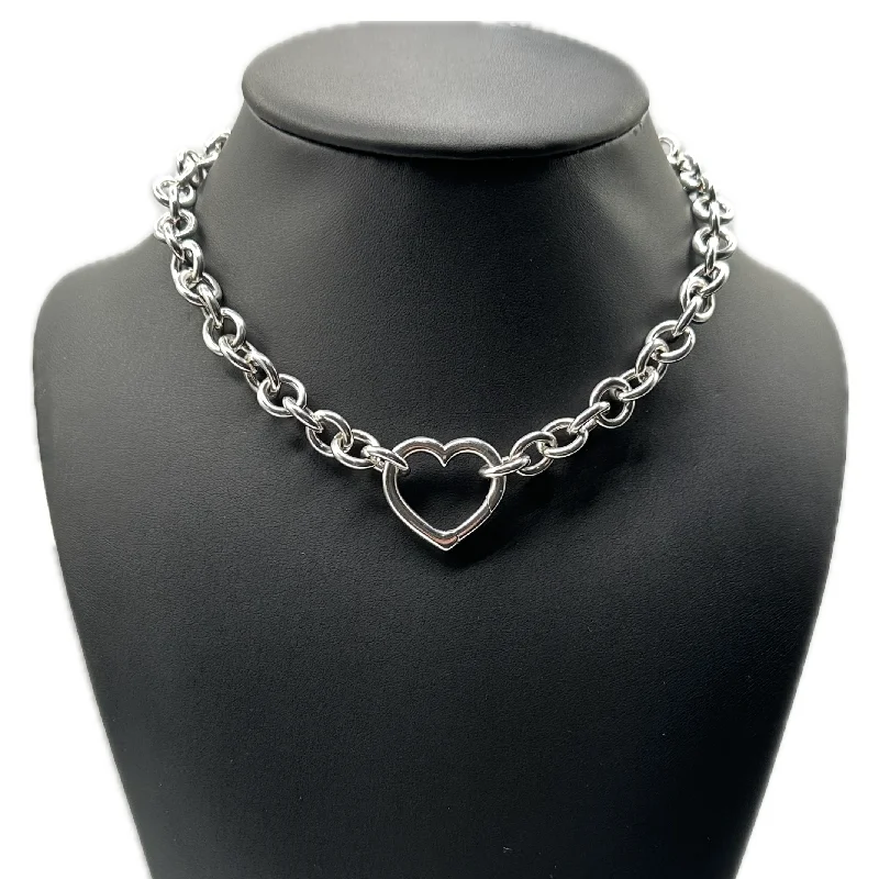 Necklaces and pendants with infinity love symbols for an eternal, romantic gesture-Tiffany & Co. Hinged Open Heart Sterling Silver Necklace