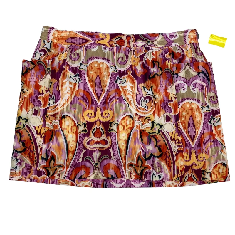 Sports pants with vibrant tones feel lively -Athletic Skort By Chicos In Purple & Yellow, Size: 2x