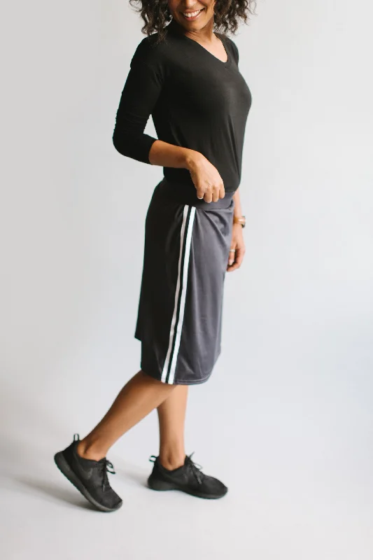 Plus size dresses for formal events look elegant -Modest Athletic Knee Length Skort in Charcoal FINAL SALE