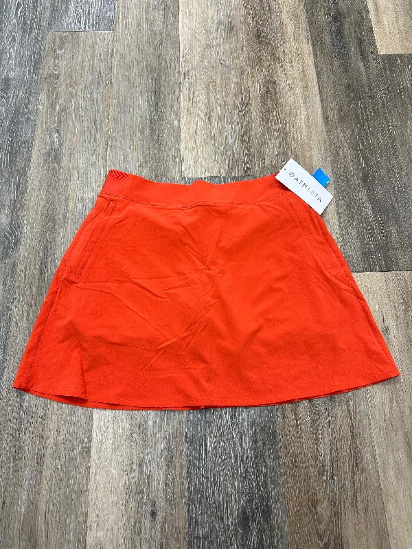 Sports pants with wide legs flow nicely -Athletic Skort By Athleta In Orange, Size: 8