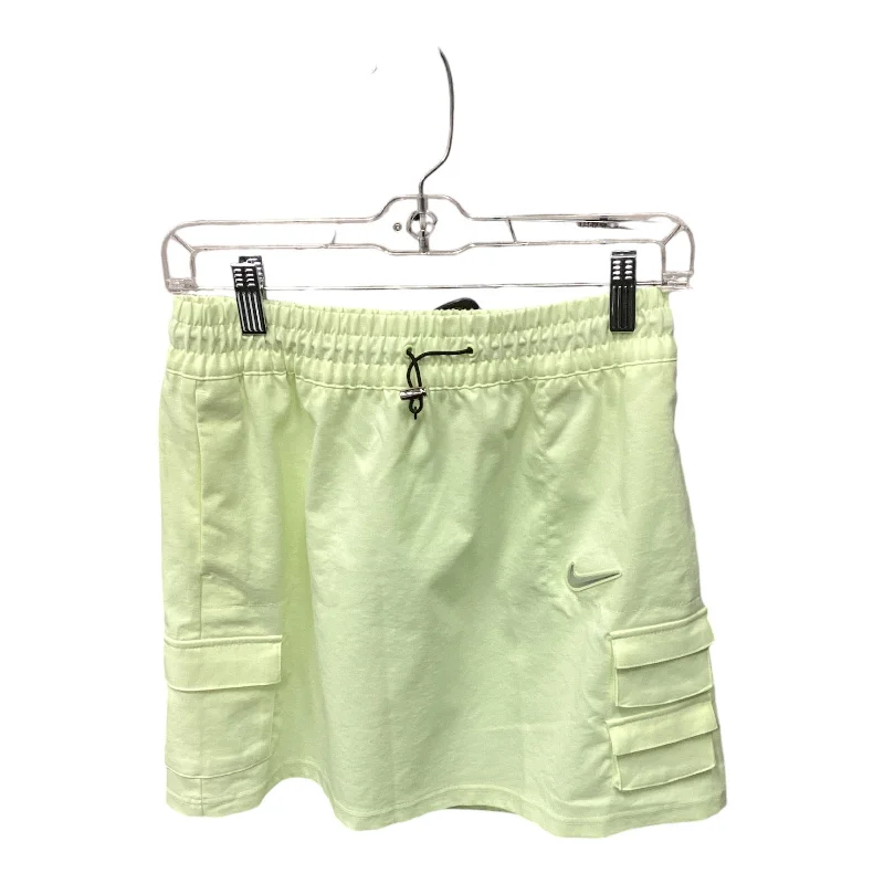 Sports pants featuring metallic threads shine soft -Athletic Skirt By Nike In Green, Size: S