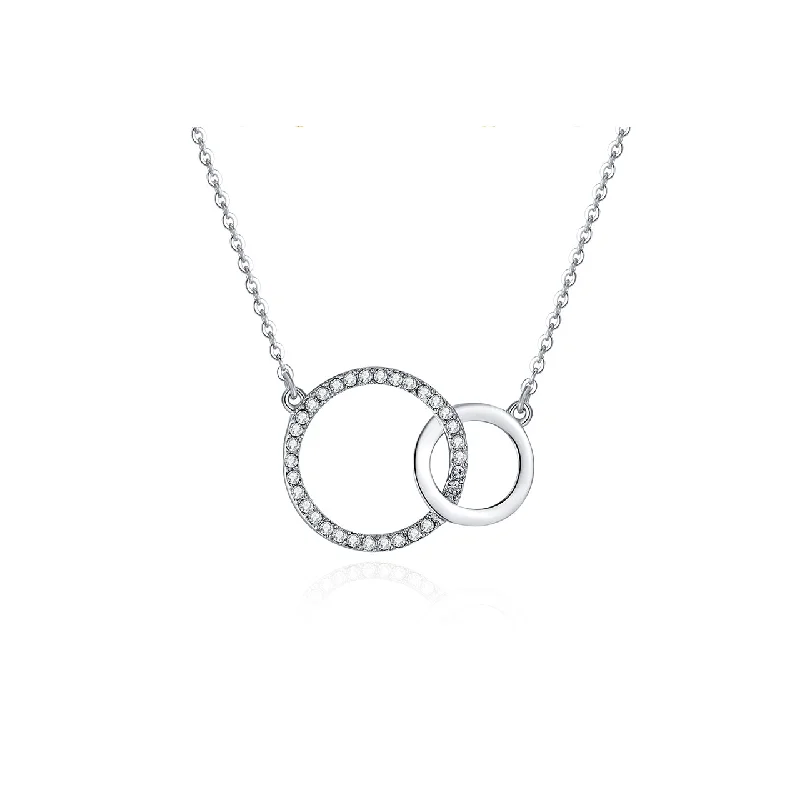 Stunning necklaces and pendants with aquamarine stones for a serene effect-Twining Circles Necklace