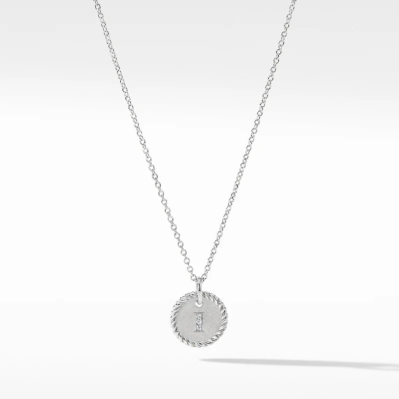 Unique necklaces and pendants with engraved messages for a sentimental gift-Initial Charm Necklace with Diamonds