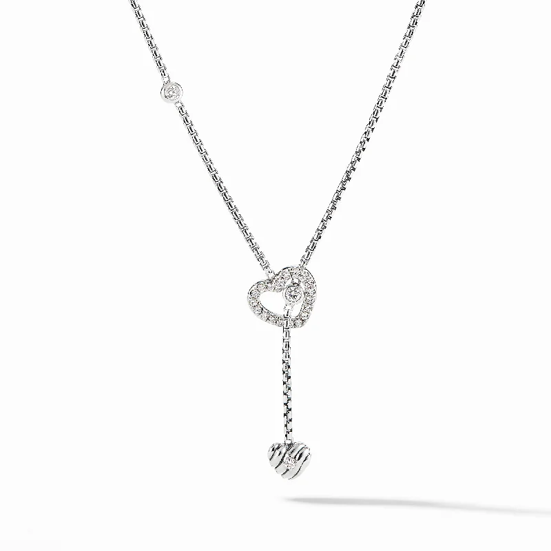 Stunning necklaces and pendants with birthstone pendants for a personal touch-Cable Collectibles® Heart Y Necklace with Diamonds