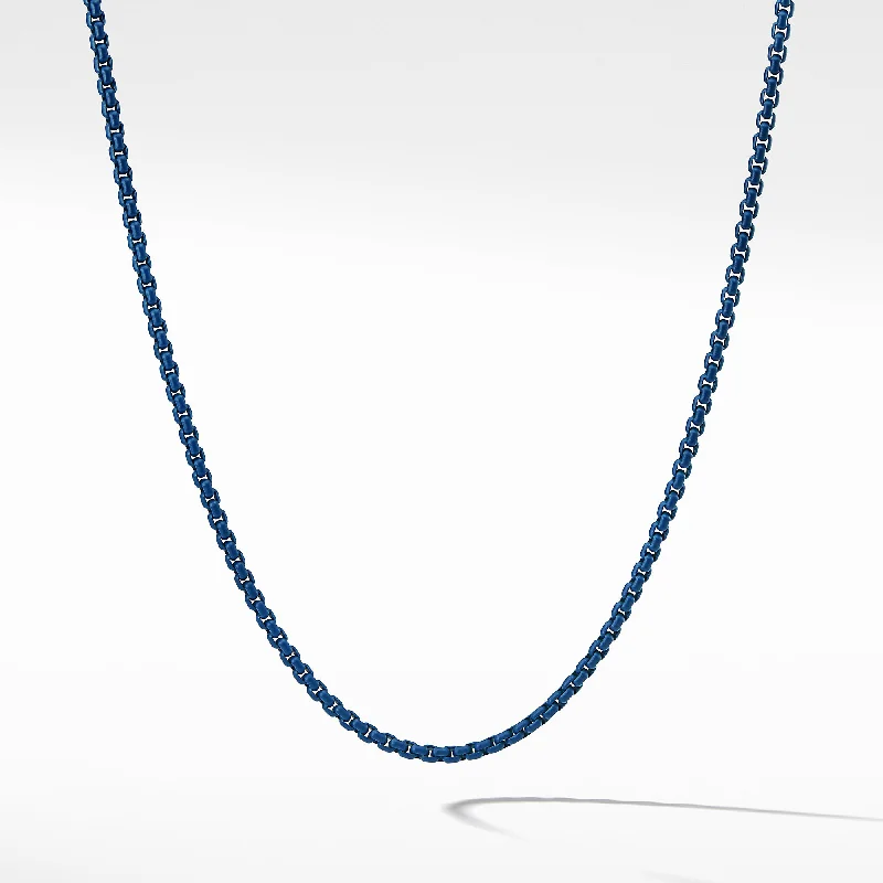 Beautiful necklaces and pendants with natural stones for an earthy, organic vibe-Box Chain Necklace in Blue, 24" Length