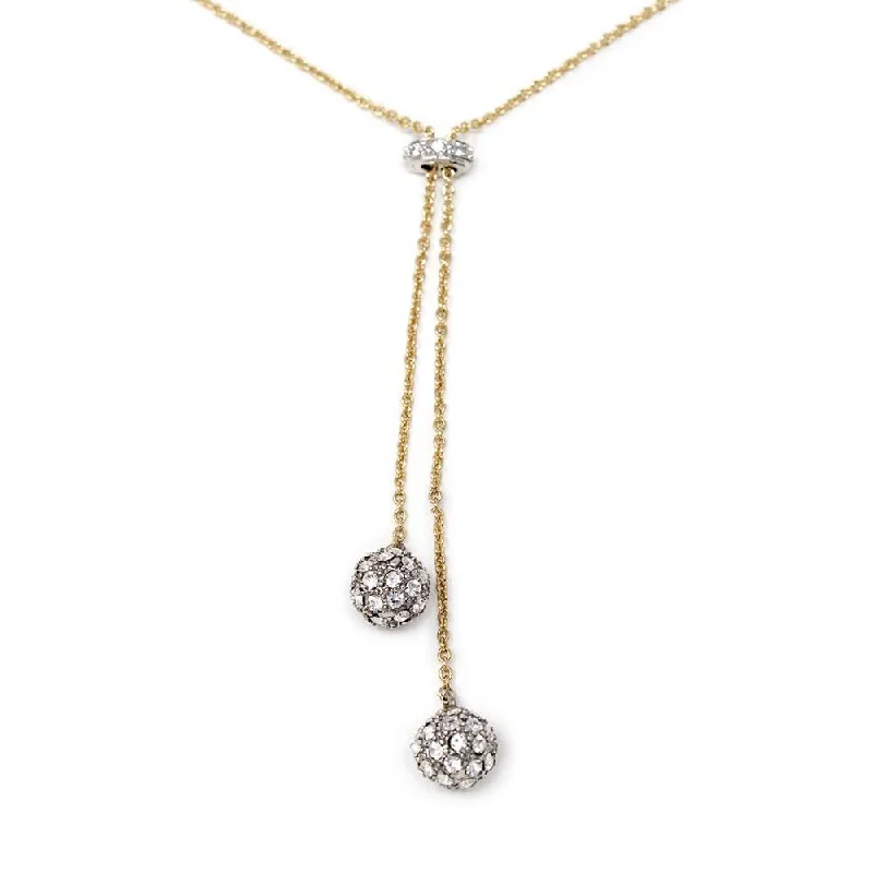 Stunning necklaces and pendants with ruby and diamond combinations for a luxurious effect-Crystal Ball Slide Necklace Gold Plated