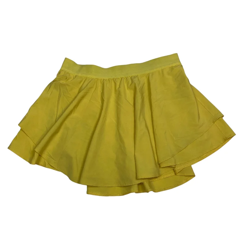 Sports pants for minimalist vibes stay clean -Athletic Skort By Clothes Mentor In Yellow, Size: 2x