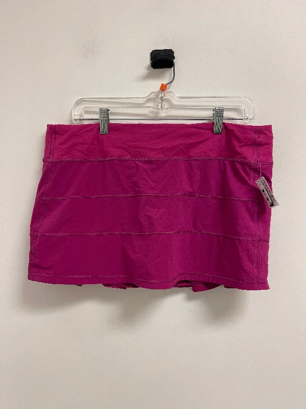 Sports pants with high rises define waists -Athletic Skort By Lululemon In Pink, Size: 12