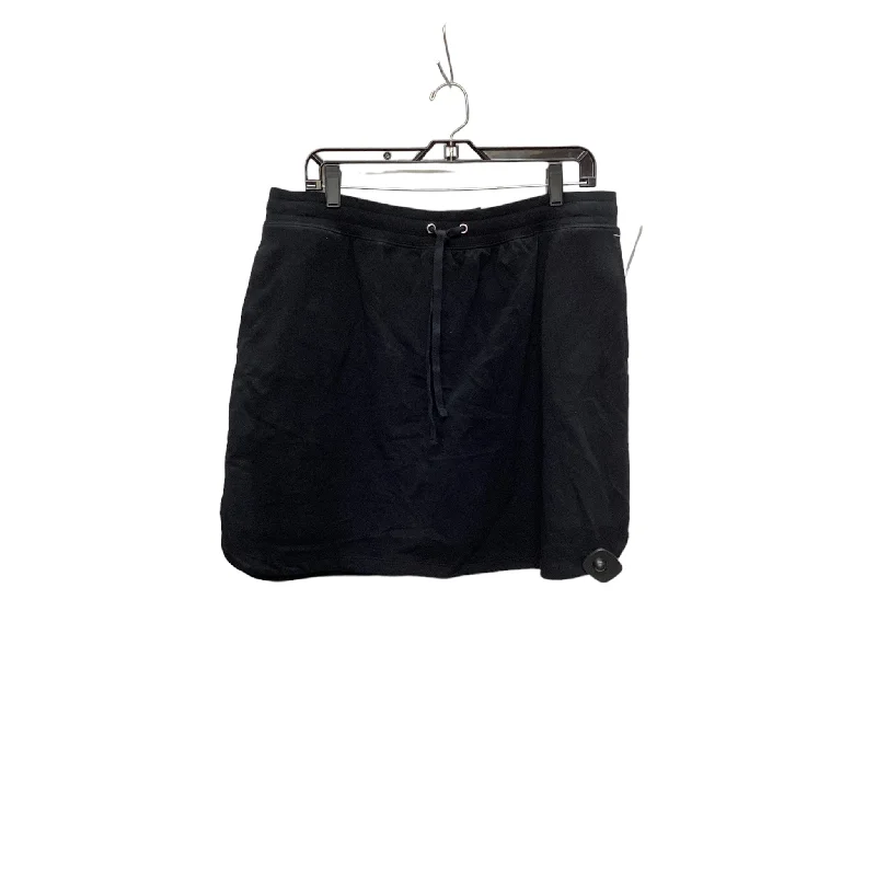 Sports pants with durable knits endure wear -Athletic Skort By Karen Scott In Black, Size: L