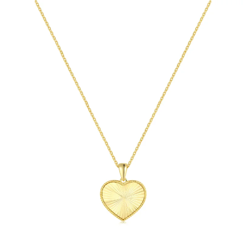 Best necklaces and pendants with sterling silver for an affordable yet stylish choice-Golden Ray Heart Pendant