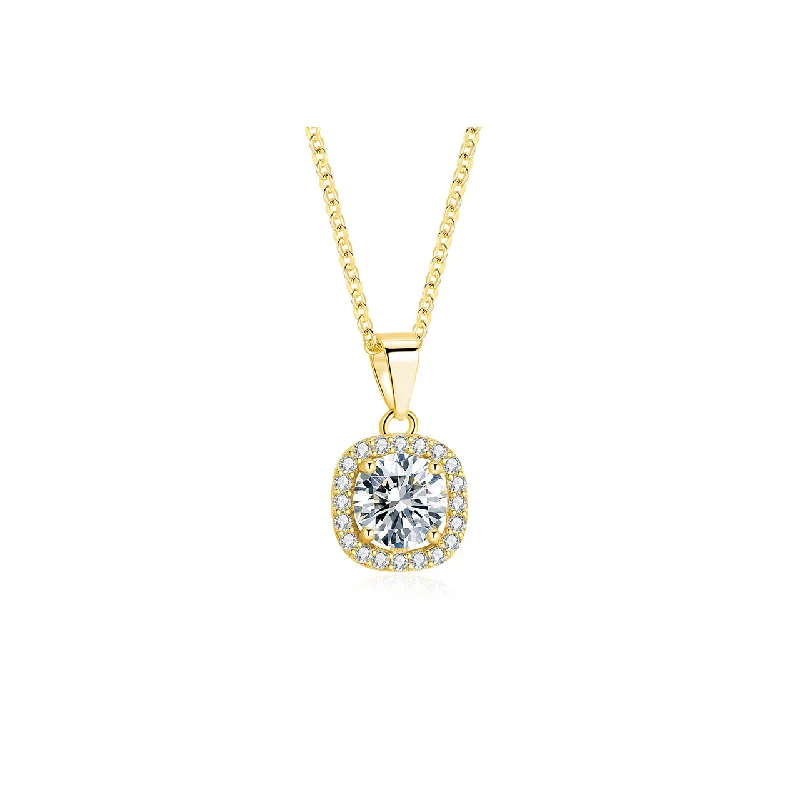 Beautiful necklaces and pendants with moon and star charms for a dreamy effect-Crystal Cushion Pendant